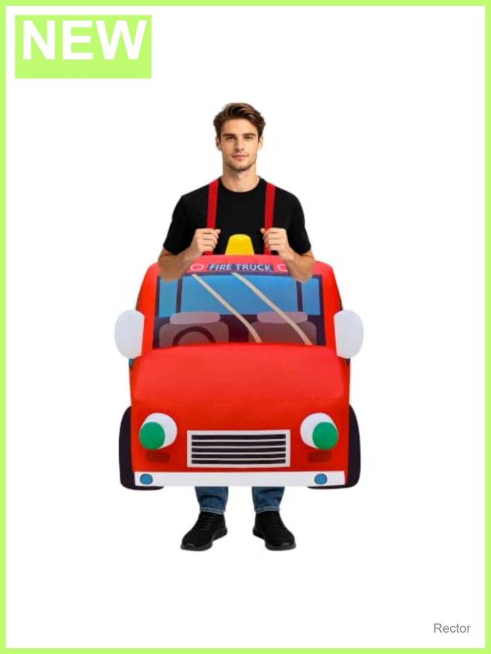 Inflatable Fire Truck Costume Adult Ride-In Blow Up Suit Cosplay